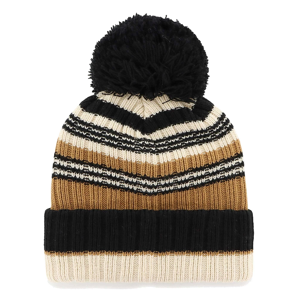 Bonnet en tricot à revers Barista '47 Natural Los Angeles Chargers pour femmes avec pompon