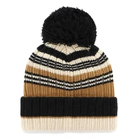 Women's '47 Natural Los Angeles Chargers Barista Cuffed Knit Hat with Pom