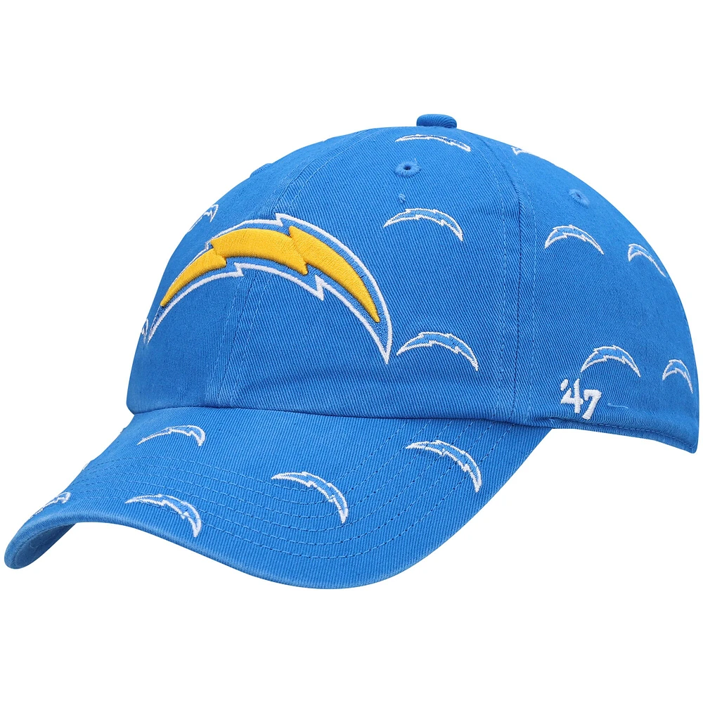 Women's '47 Powder Blue Los Angeles Chargers Confetti Clean Up Adjustable Hat