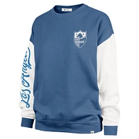 Sweat-shirt à enfiler Andie Double Header Los Angeles Chargers bleu poudre pour femme '47