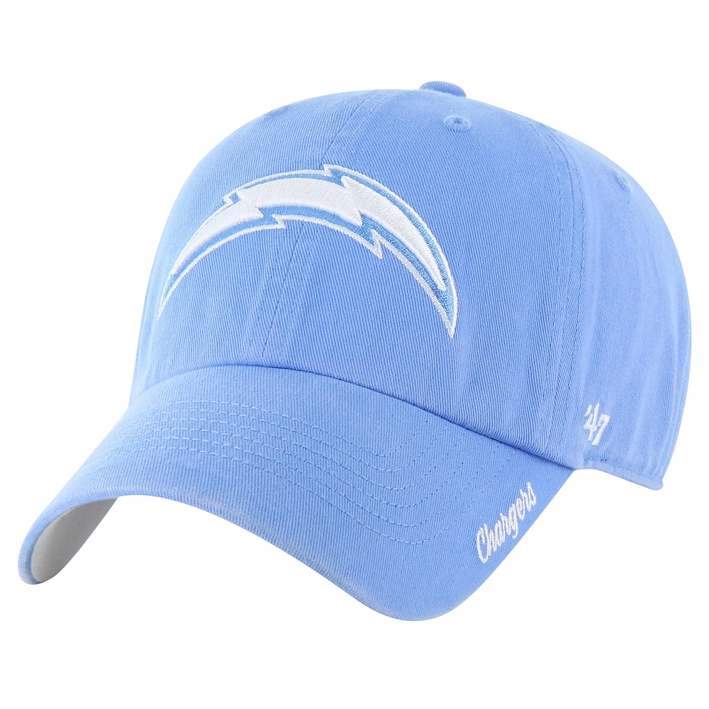 Casquette ajustable Luminance Cheer Clean Up bleu poudre pour femme '47 Los Angeles Chargers