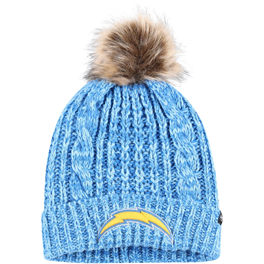 Women's '47 Powder Blue Los Angeles Chargers Meeko Cuffed Knit Hat with Pom