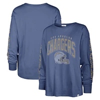 Women's '47 Powder Blue Los Angeles Chargers Tom Cat Lightweight Long Sleeve T-Shirt