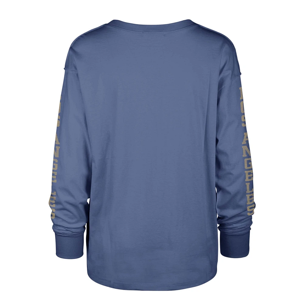 Women's '47 Powder Blue Los Angeles Chargers Tom Cat Lightweight Long Sleeve T-Shirt