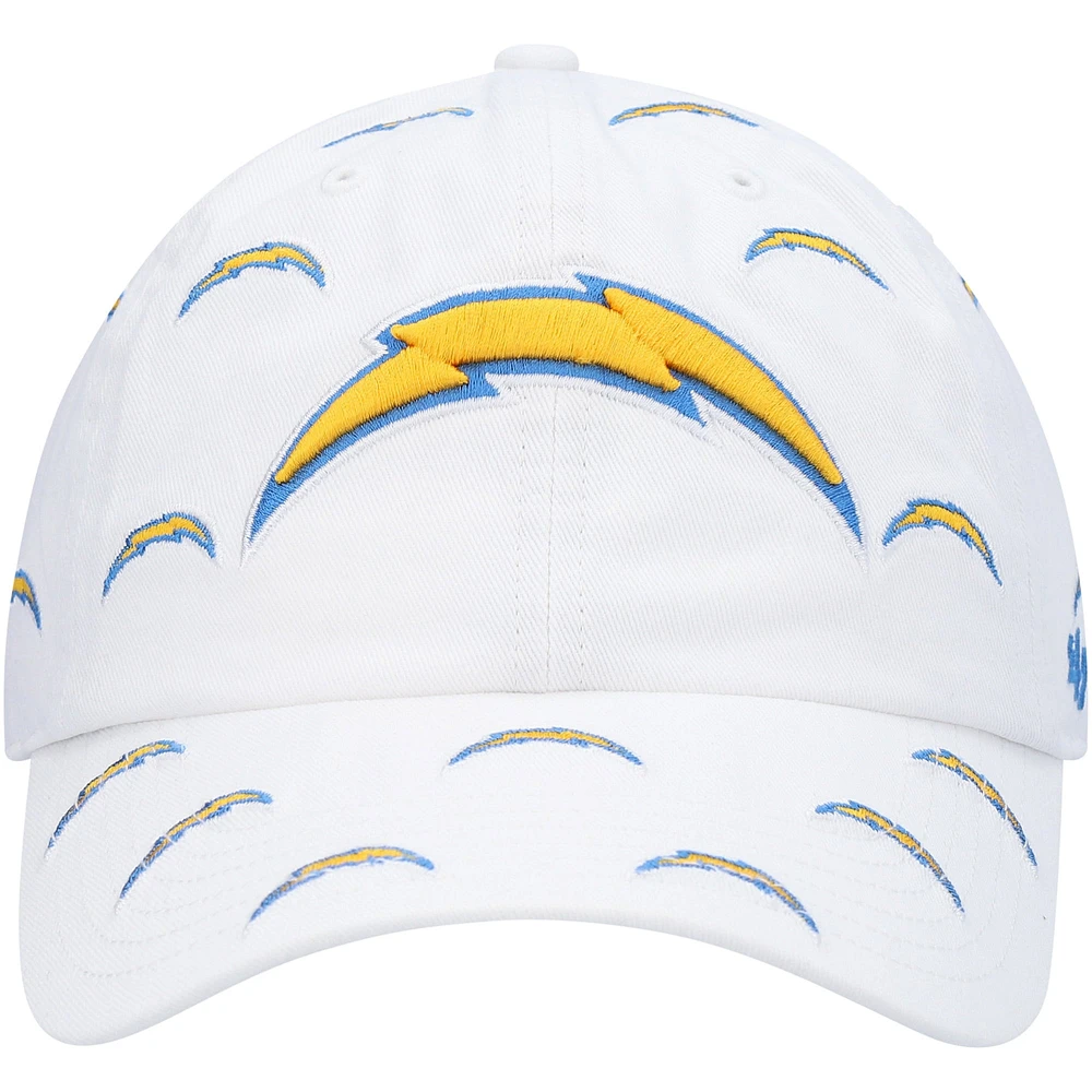 Women's '47 White Los Angeles Chargers Team Confetti Clean Up Adjustable Hat