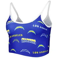 Women's Concepts Sport Poudre Bleu Los Angeles Chargers Breakthrough Allover Knit Lounge Bralette