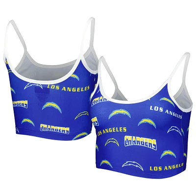 Women's Concepts Sport Poudre Bleu Los Angeles Chargers Breakthrough Allover Knit Lounge Bralette