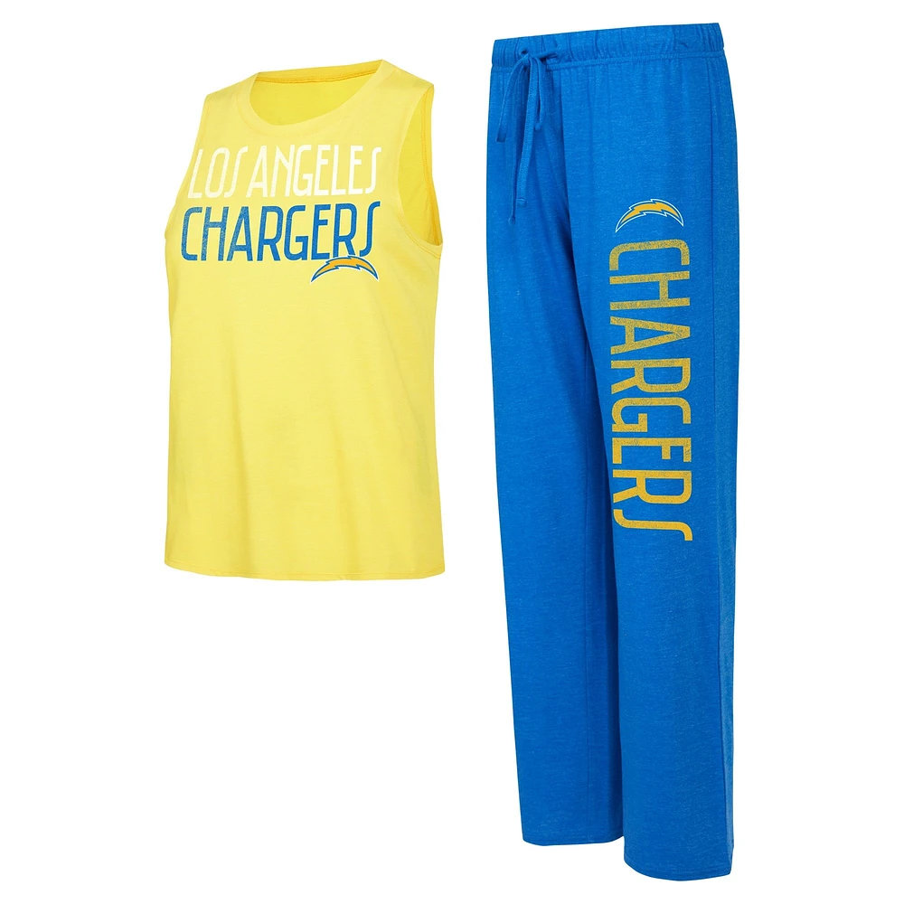 Ensemble débardeur et pantalon Concepts Sport Royal/Gold Los Angeles Chargers pour femmes