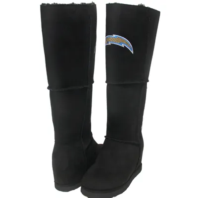 Los Angeles Chargers Cuce Women's Suede Knee-High Boots - Black