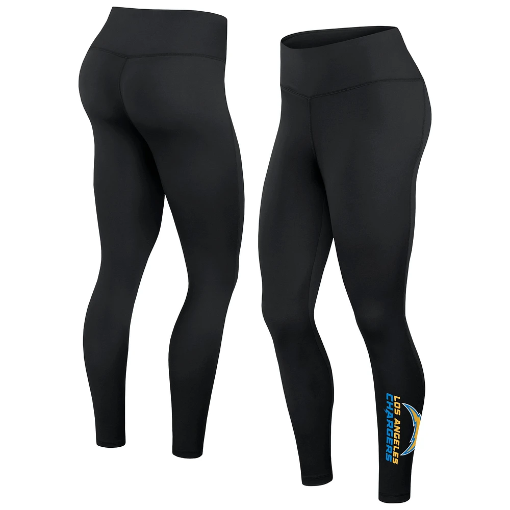 Legging empilé noir Los Angeles Chargers Wordmark Fanatics pour femmes