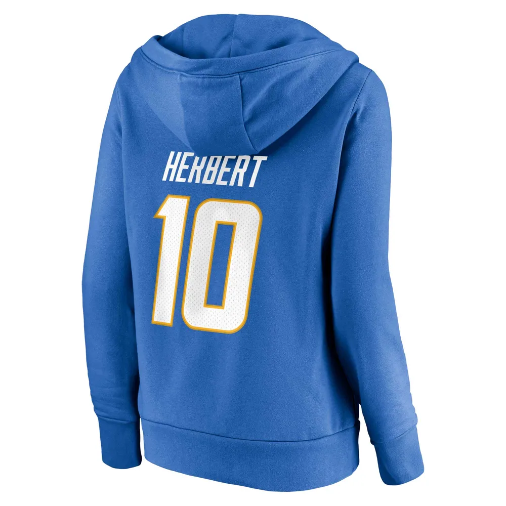 Fanatics Branded Women's Fanatics Branded Justin Herbert Powder Blue Los  Angeles Chargers Player Icon Name & Number V-Neck Pullover Hoodie