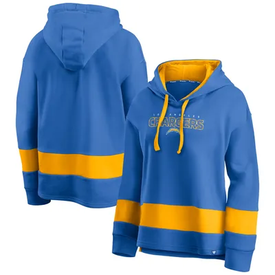 Women's Fanatics Branded Powder Blue/Gold Los Angeles Chargers Colors of Pride Colorblock Pullover Hoodie