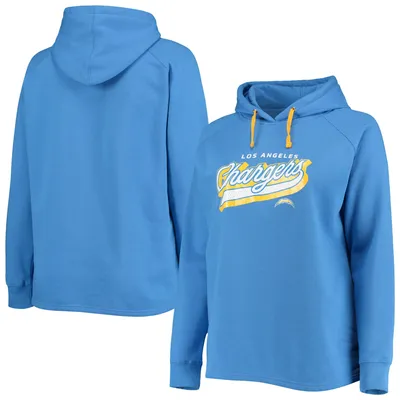 Men's Los Angeles Chargers Justin Herbert Fanatics Branded Powder Blue  Player Icon Name & Number Pullover Hoodie