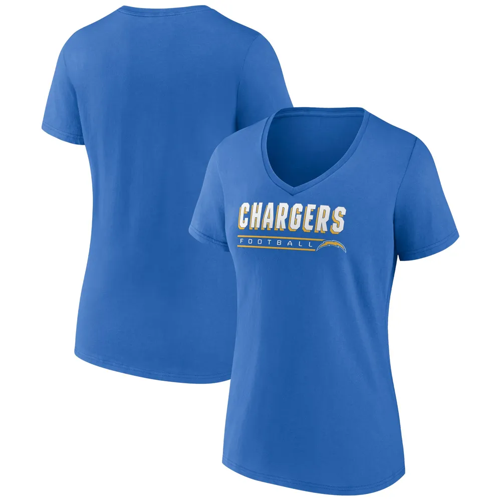 Lids Los Angeles Chargers Fanatics Branded Women's Primary Play V-Neck T- Shirt - Powder Blue