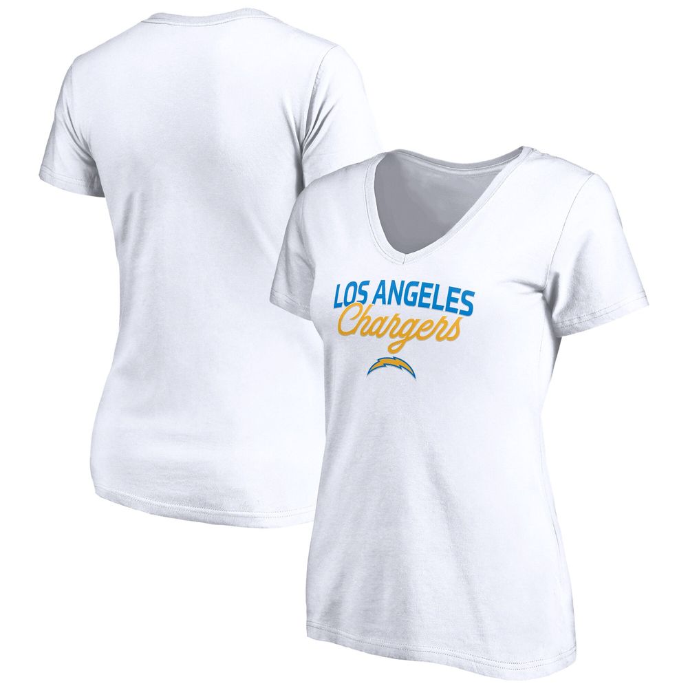 Fanatics Branded Women's Fanatics Branded White Los Angeles Chargers Depth  Chart - V-Neck T-Shirt