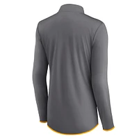 Women's Fanatics  Gray Los Angeles Chargers Corner Long Sleeve 1/4 Zip Top