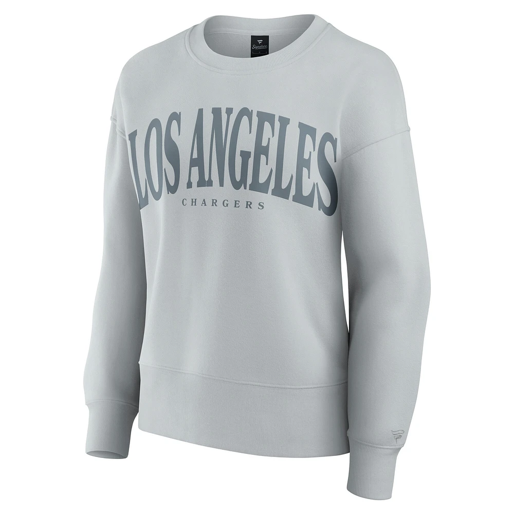 Women's Fanatics  Gray Los Angeles Chargers Elements Pullover Sweatshirt