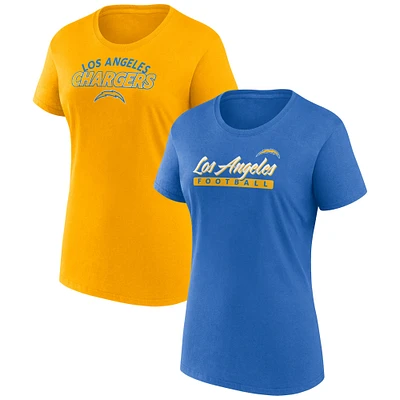 Pack combiné de t-shirts à risque Fanatics Los Angeles Chargers pour femmes