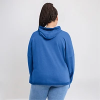 Women's Fanatics Powder Blue Los Angeles Chargers Lightewight Modest Crop Lounge Helmet Arch Pullover Hoodie