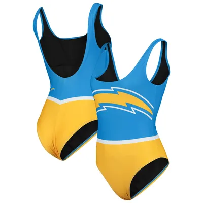 Los Angeles Chargers FOCO Women's Team One-Piece Swimsuit - Powder Blue