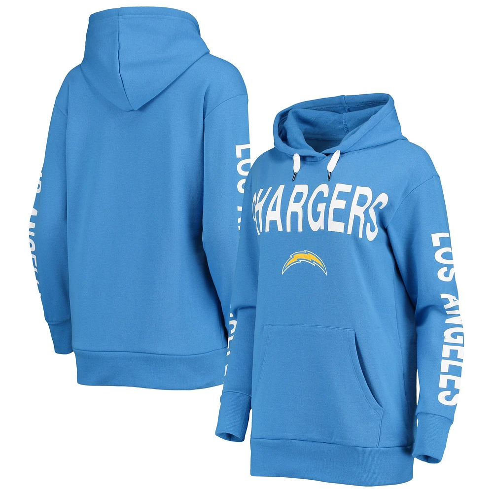 Sweat à capuche Los Angeles Chargers Extra Point G-III 4Her by Carl Banks pour femme, bleu poudré