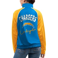 Veste de survêtement Dolman entièrement zippée G-III 4Her by Carl Banks pour femme, bleu poudré Los Angeles Chargers Showup Fashion