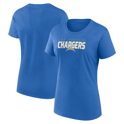 T-shirt Lean bleu poudré avec logo athlétique pour femme des Los Angeles Chargers