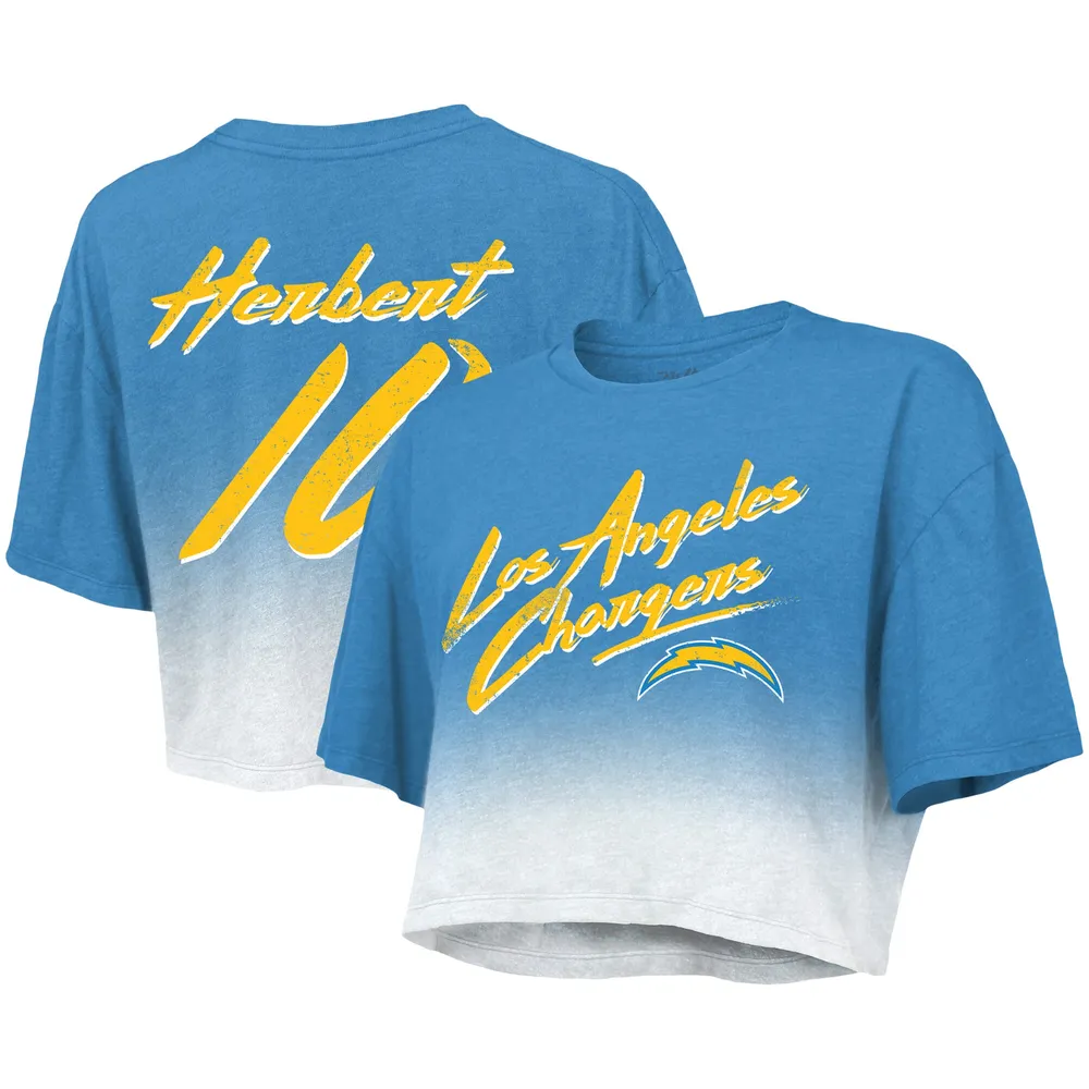 Lids Justin Herbert Los Angeles Chargers Majestic Threads Women's Drip-Dye  Player Name & Number Tri-Blend Crop T-Shirt - Powder Blue/White