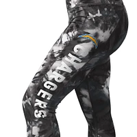 Women's MSX by Michael Strahan Black Los Angeles Chargers Aubrey Tie-Dye Leggings