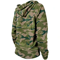 Women's New Era Camo Los Angeles Chargers Raglan Full-Zip Hoodie