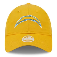 Casquette réglable New Era Gold Los Angeles Chargers Main Core Classic 2.0 9TWENTY pour femme