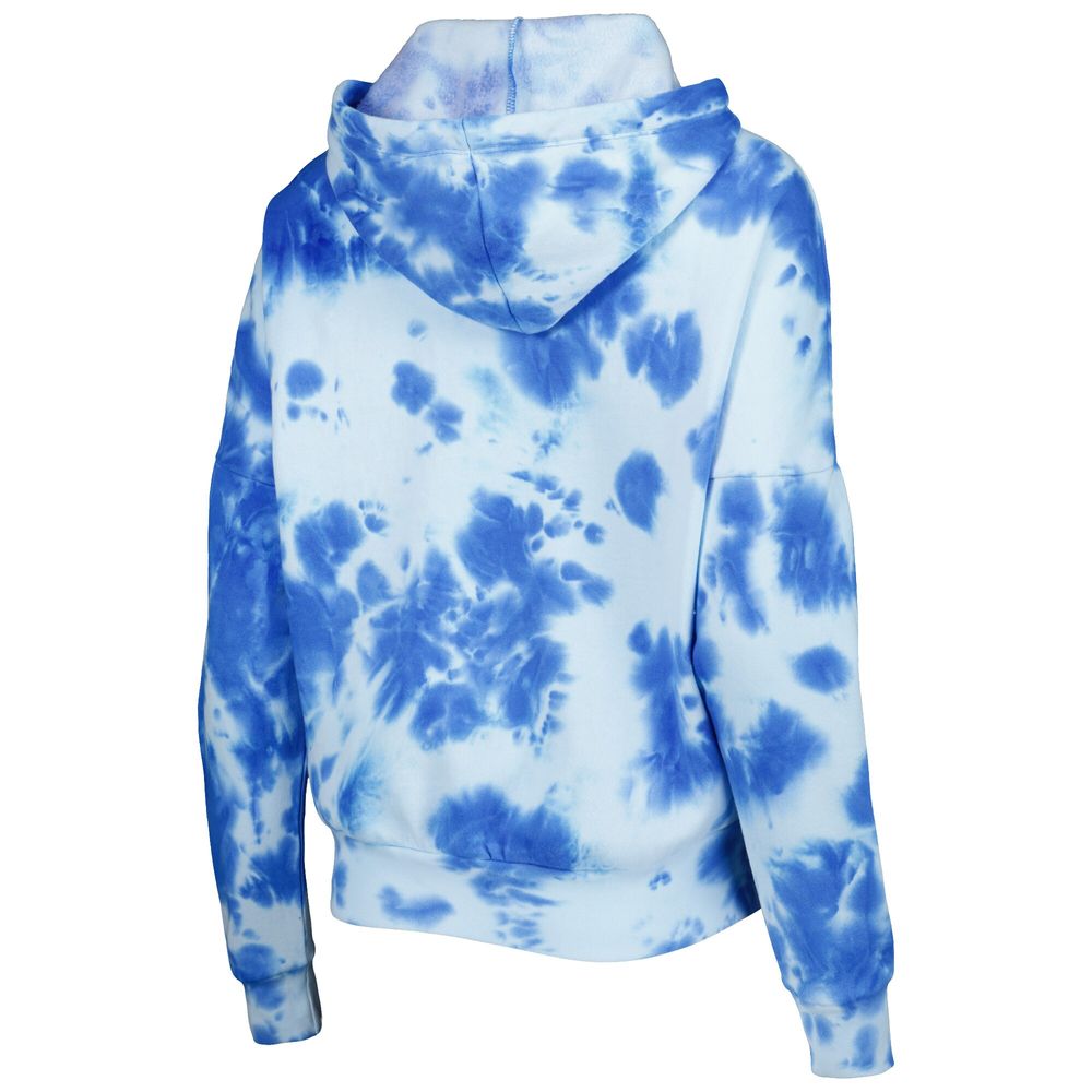 Women's New Era Powder Blue Los Angeles Chargers Cloud Dye Fleece Pullover Hoodie