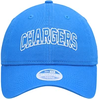 Casquette réglable New Era Los Angeles Chargers Collegiate 9TWENTY bleu poudré pour femme