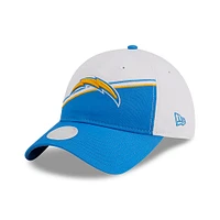 Casquette réglable New Era Los Angeles Chargers 2023 Sideline 9TWENTY pour femme, blanc/bleu poudré