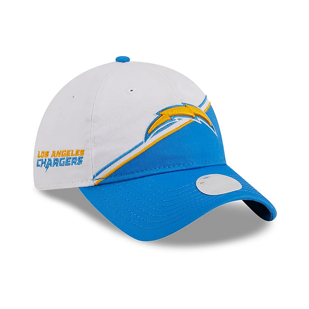 Women's New Era White/Powder Blue Los Angeles Chargers 2023 Sideline 9TWENTY Adjustable Hat