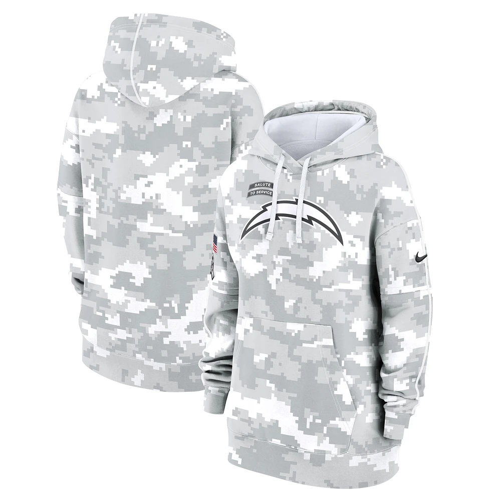 Sweat à capuche surdimensionné en polaire Nike Arctic Camo Los Angeles Chargers 2024 Salute To Service Club pour femme