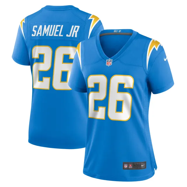 Fanatics Authentic Asante Samuel Jr. Los Angeles Chargers Game-Used #26 White Jersey vs. Denver Broncos on January 8 2023