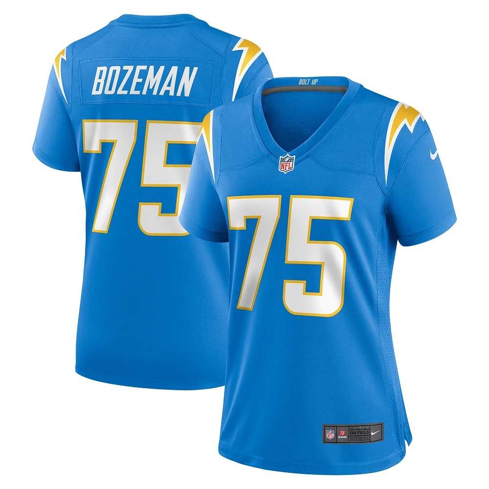 Maillot de match Nike Bradley Bozeman des Chargers Los Angeles pour femme, bleu poudre