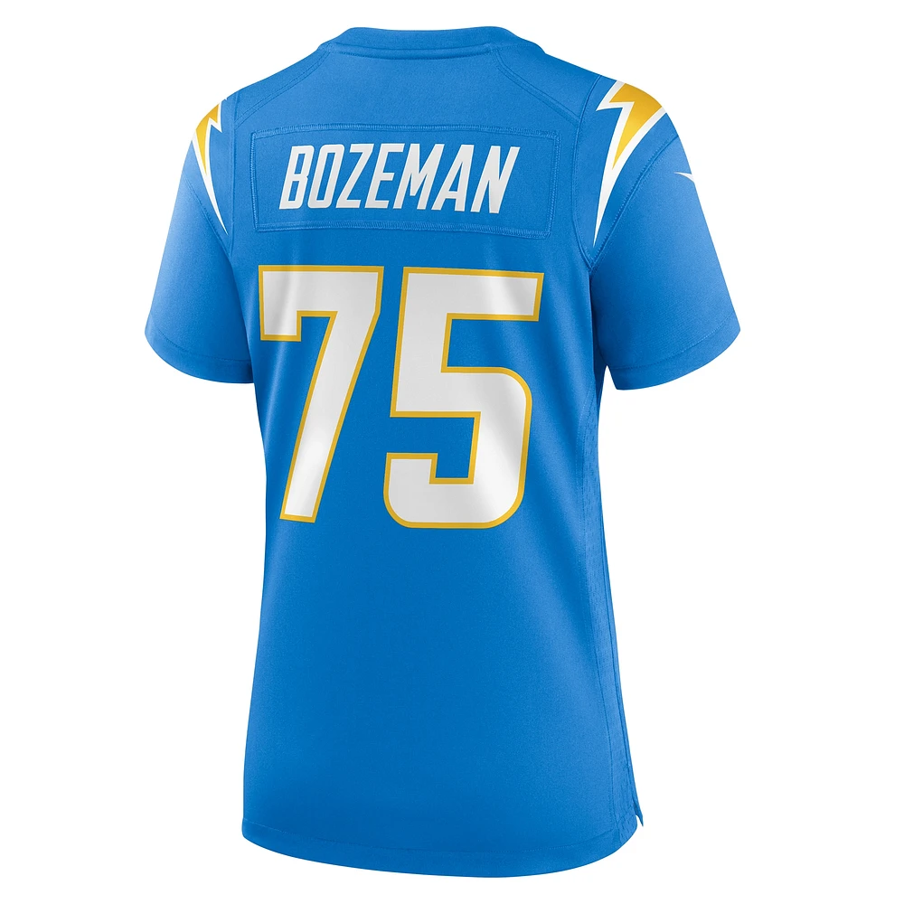 Maillot de match Nike Bradley Bozeman des Chargers Los Angeles pour femme, bleu poudre