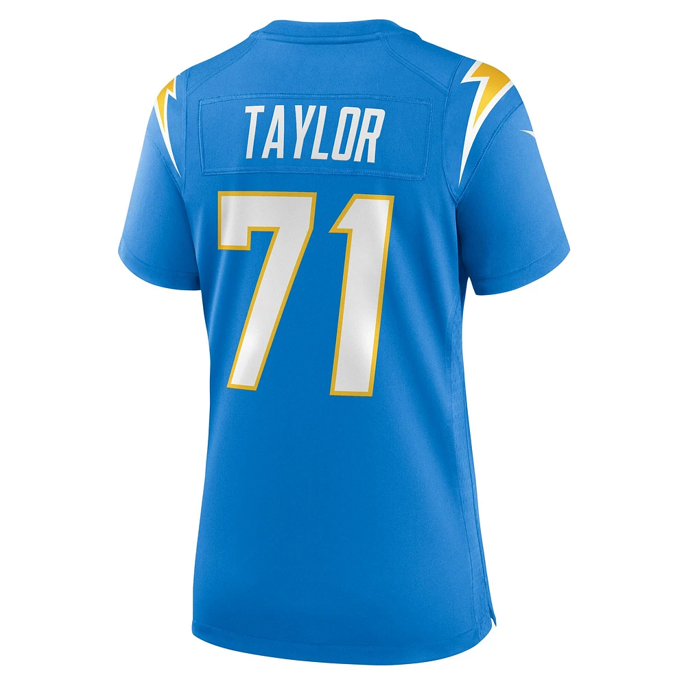 Maillot Nike Branson Taylor bleu poudre pour femme des Los Angeles Chargers
