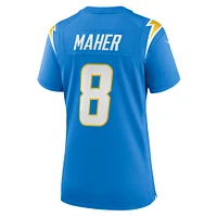 Maillot de match l'équipe des Chargers Los Angeles Nike Brett Maher pour femme, bleu poudre