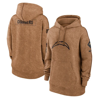 Sweat à capuche Nike marron Los Angeles Chargers Salute To Service pour femme