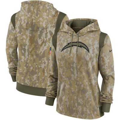 Women's Nike Camo Los Angeles Chargers 2021 Salute To Service - Therma Performance Pullover Hoodie