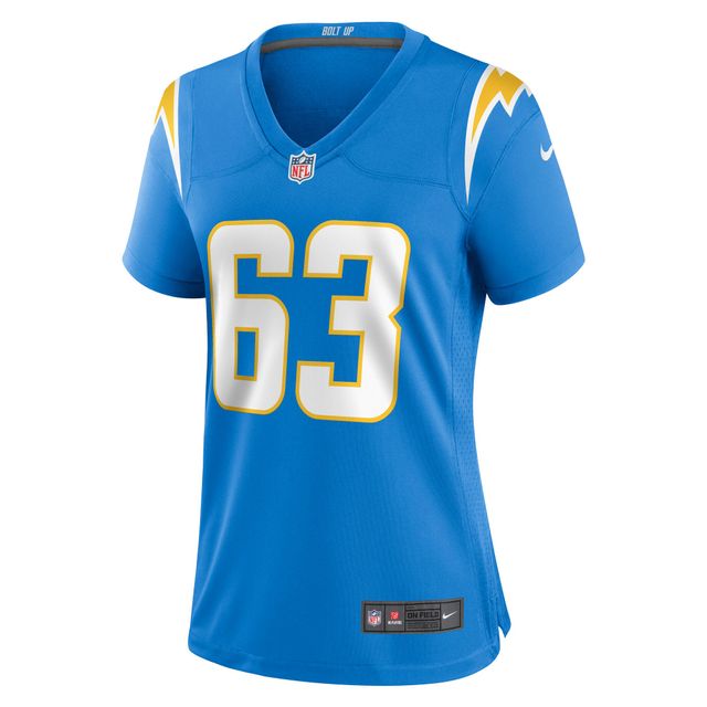 Maillot de joueur match des Chargers Los Angeles Nike Corey Linsley pour femme, bleu poudre