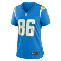 Maillot de match des Chargers Los Angeles Nike Cornelius Johnson pour femme, bleu poudre