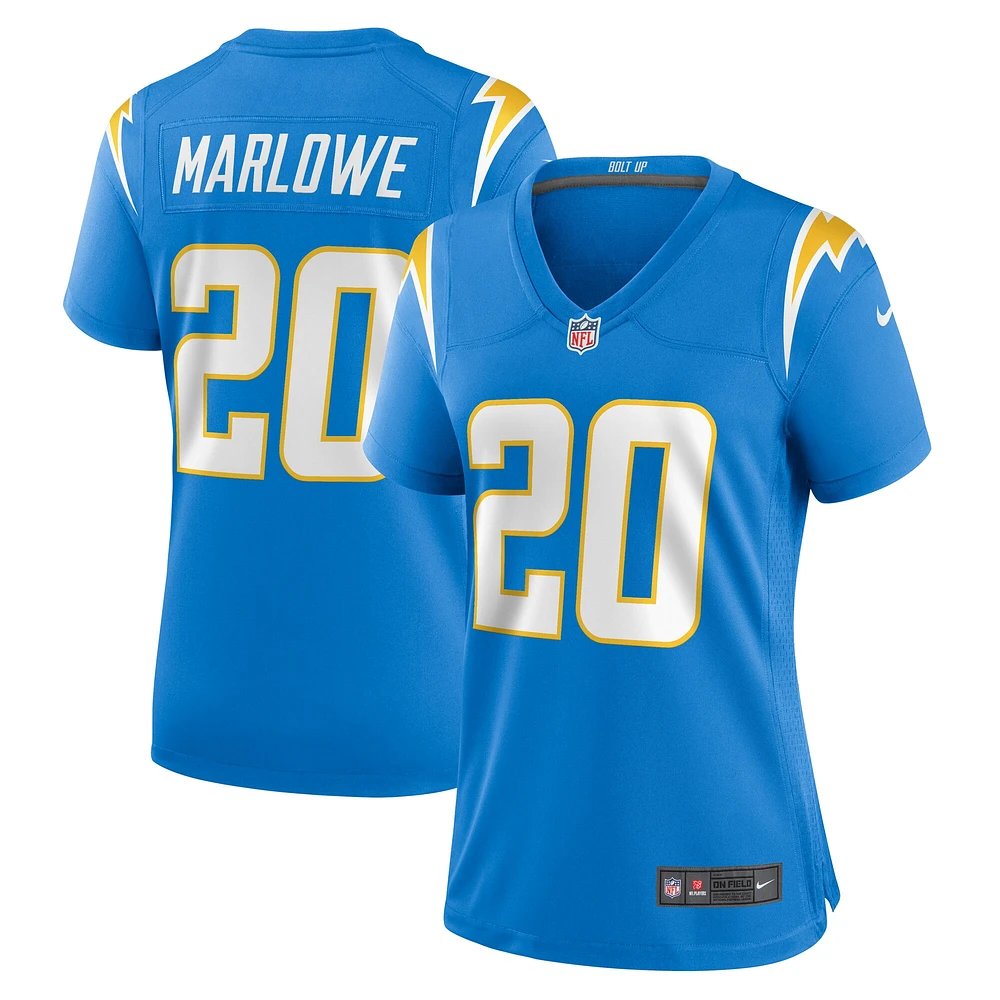 Maillot de match l'équipe des Chargers Los Angeles Nike bleu poudré pour femme