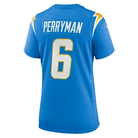 Maillot de match Nike Denzel Perryman bleu poudre pour femme des Los Angeles Chargers