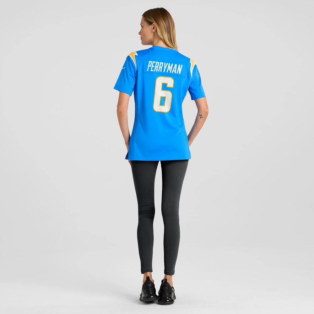 Maillot de match Nike Denzel Perryman bleu poudre pour femme des Los Angeles Chargers