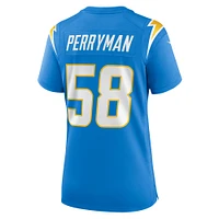 Maillot de match l'équipe Nike Denzel Perryman pour femme, bleu poudre, Los Angeles Chargers