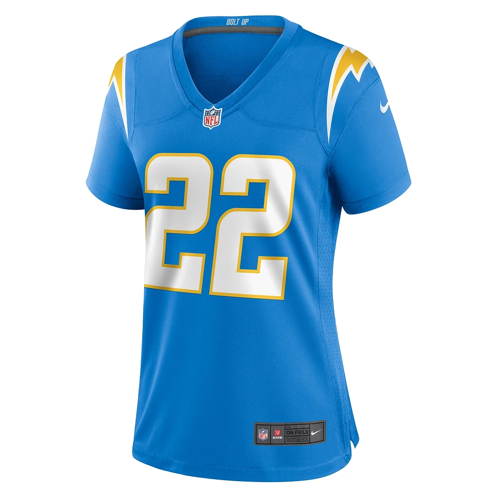 Maillot de match Nike Elijah Molden bleu poudre pour femme des Los Angeles Chargers